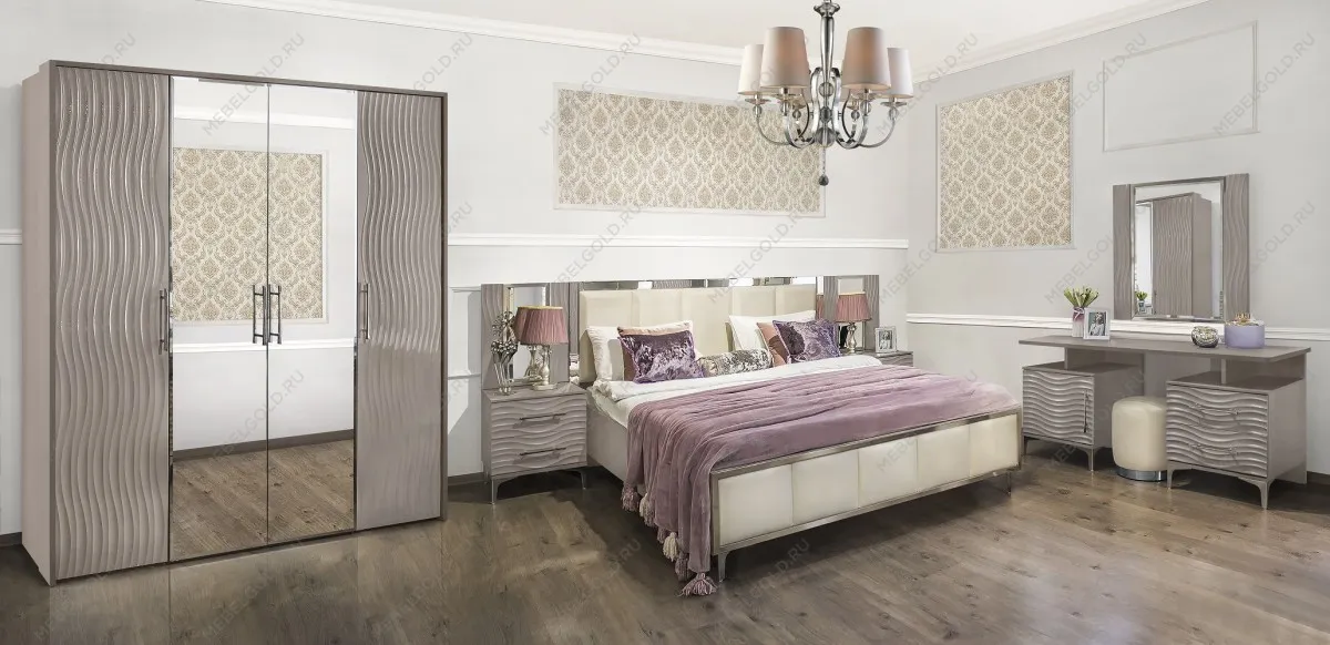 Шкаф Гравита 4-дверный серый камень глянец | изображение 4