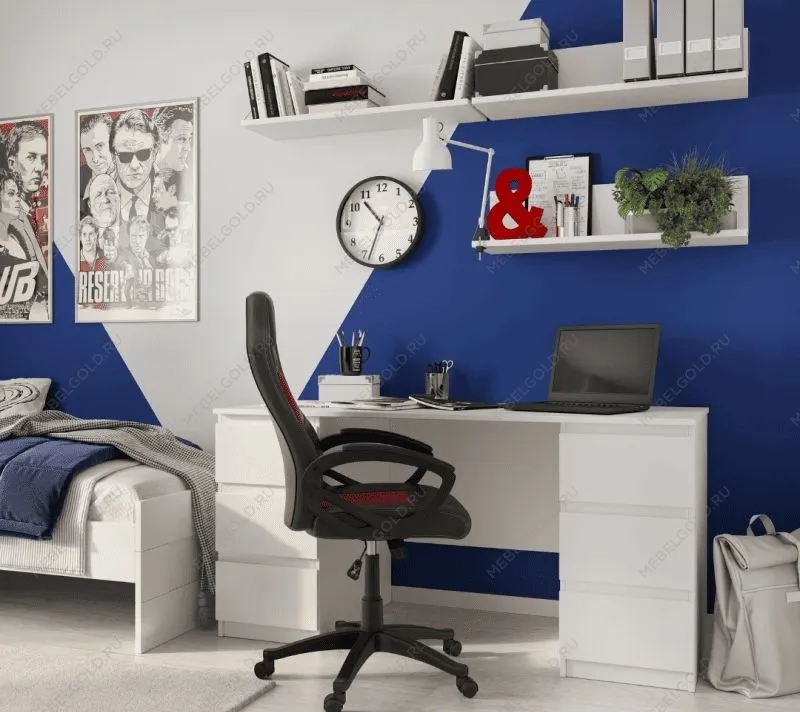 КАСТОР (KULLEN) стол письменный ИКЕА / IKEA 6 ящиков 151х65 белый | изображение 4