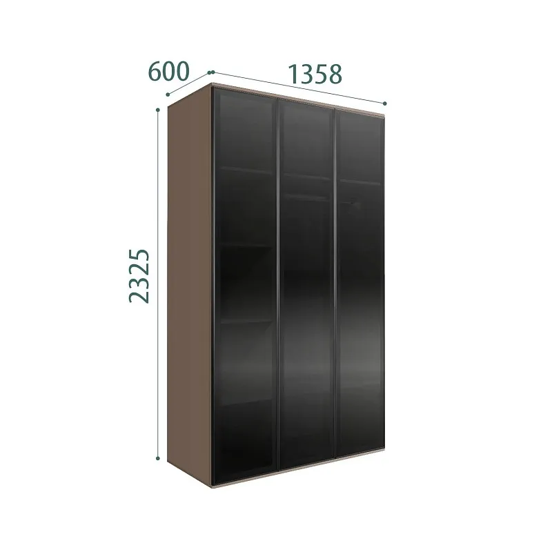 Шкаф 3-х дверный Bogemia Air (Мокка/Черный) БМШ2/3(3)