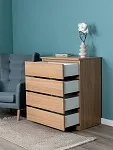 Комод Варма Прайм, 4 ящика, 80х100х48 см, шпон натурального дерева, дуб беленый | изображение 2