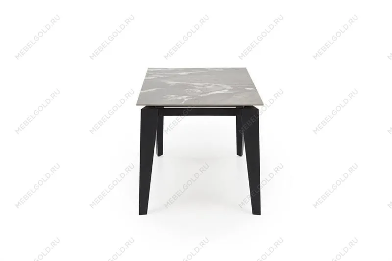 Стол обеденный Halmar FELIX раскладной (серый мрамор/черный) | изображение 2