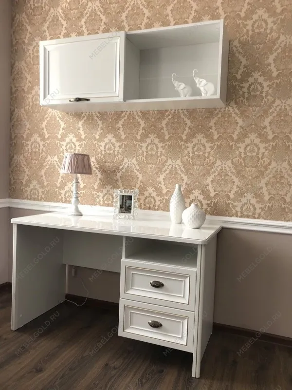 Полка навесная книжная Натали белый глянец | изображение 6