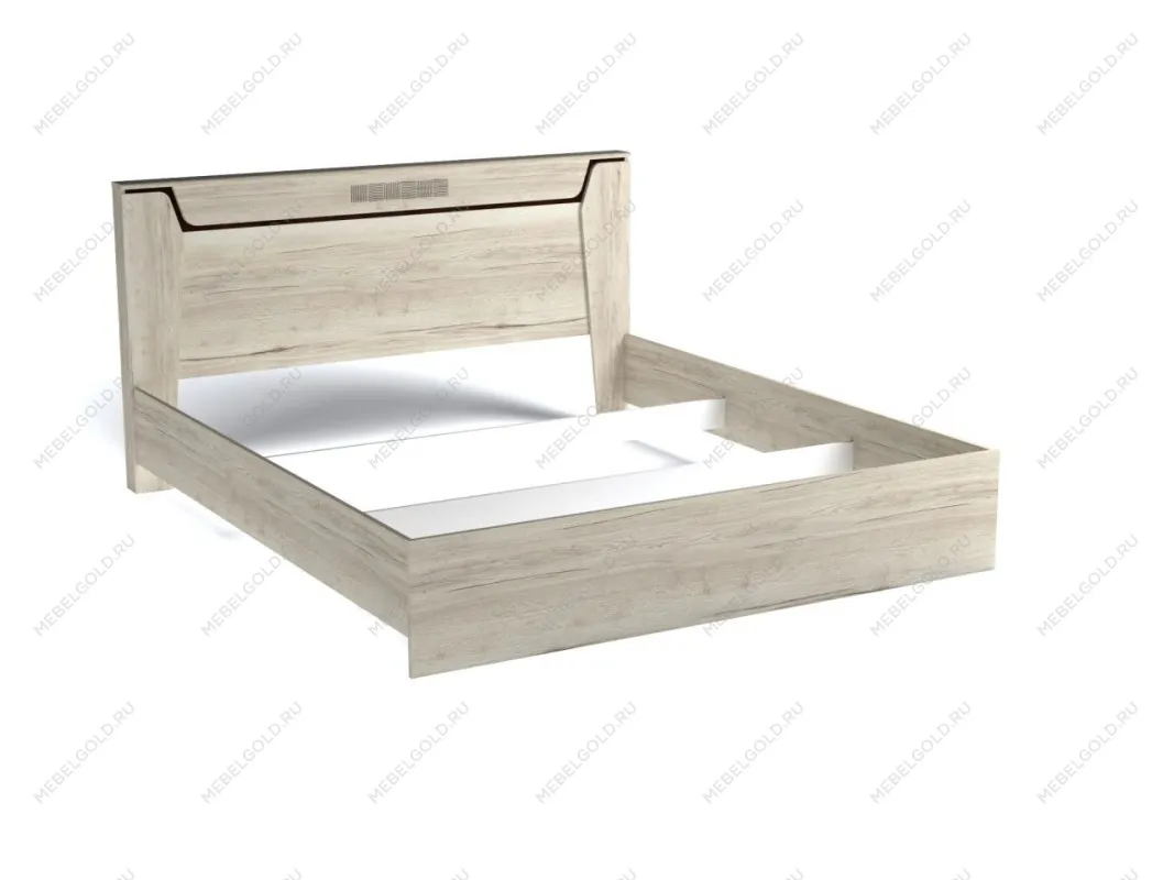 Кровать (каркас) Люкс 1800, Мале (1860*2125*1000) Дуб галифакс белый, 11228 | изображение 1