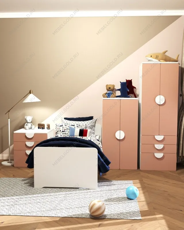 ПИКСИ шкаф распашной с 2 дверьми и полкой 60х57х123, мечтательный пион | изображение 4