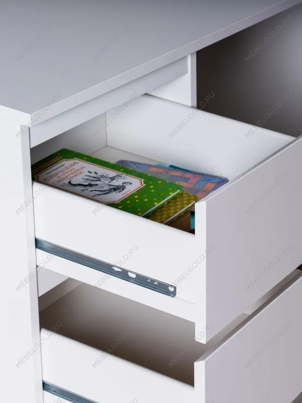 Стол письменный Кастор, 6 ящиков, 151х65х75 см, белый | изображение 5