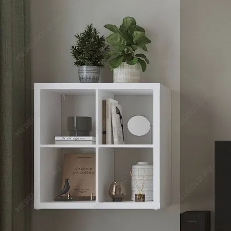 Стеллаж Фора, 4 полки, 77х77х38 см, белый | изображение 3