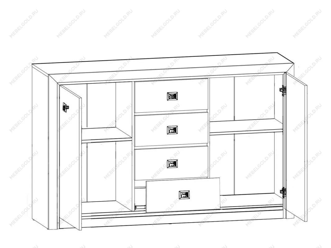 Тумба Коен KOM2D4S Венге/Штрокс (NEW) | изображение 1