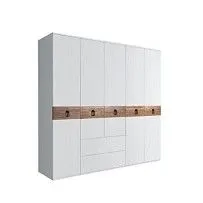 Шкаф 5-ти дверный с ящиками, Bogemia Wood Fa (Белый/Черный) БМШ2/51(Wo)