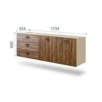Комод 1.6м Bogemia Fly Wood Fi (Ваниль) (Novabuk/Хром) БМКМ-4