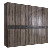 Шкаф 6-ти дверный Римини СОЛО (Орех империя/Серебро) РМШ2/6(s)