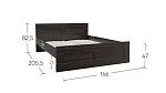 Кровать двуспальная Сириус, 160х200 см, черный, дуб венге | изображение 3