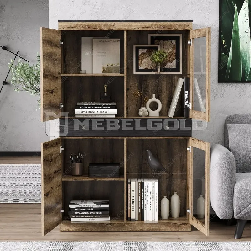 Шкаф с витриной Джаггер 2V2D1S | изображение 3