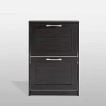 Обувница Сириус с 2 откидными ящиками, 60 х 25 х 89 см, черно-коричневая, ЛДСП, дуб венге | изображение 3