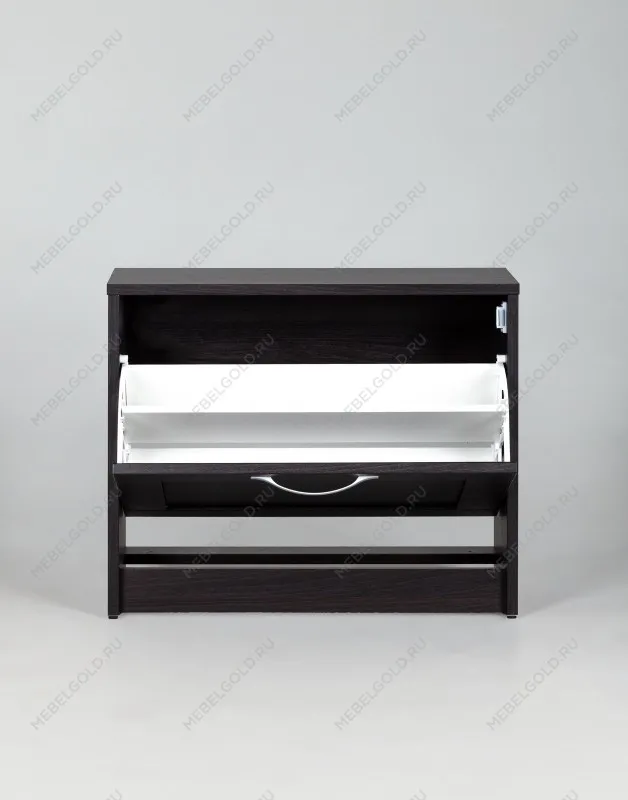 Обувница Сириус с 1 откидным ящиком, 60 х 25 х 49 см, черно-коричневая, ЛДСП, дуб венге | изображение 7