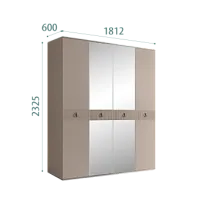 Шкаф 4-х дверный с зеркалом Римини СОЛО (Мокка/Серебро) РМШ1/4(s)