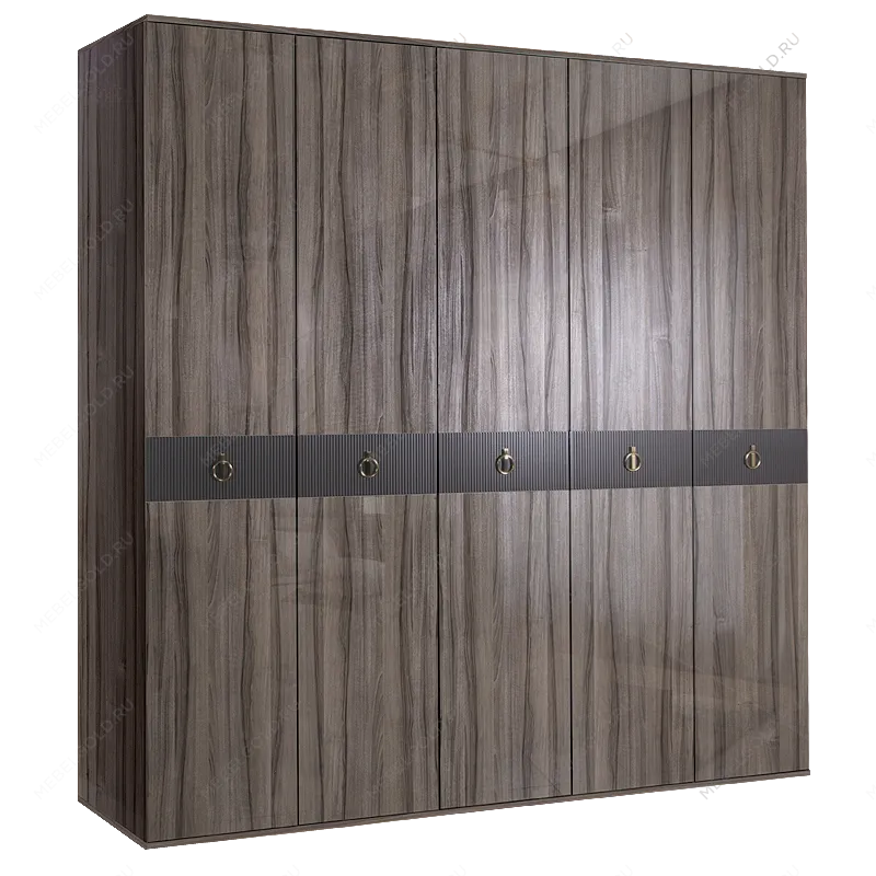 Шкаф 5-ти дверный Римини СОЛО (Орех империя/Золото) РМШ2/5(s)