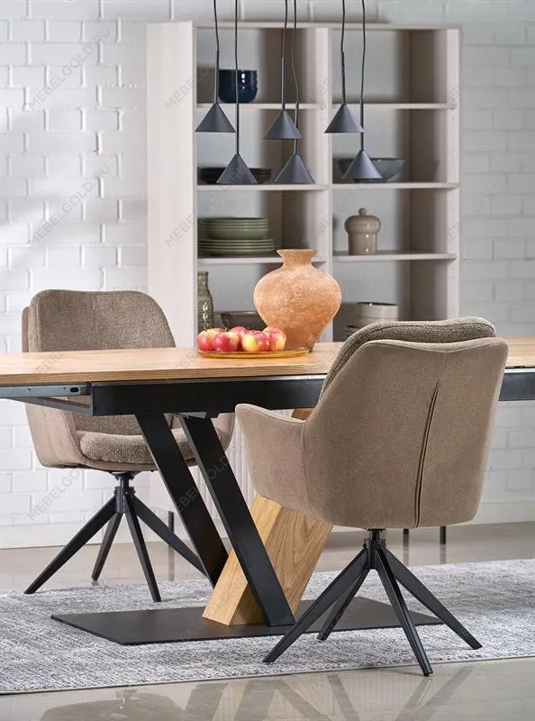 Стол обеденный Halmar FANIS 160 (натуральный/черный) | изображение 13