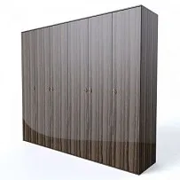 Шкаф 6-ти дверный Римини (Орех империя/Золото) РМШ2/6