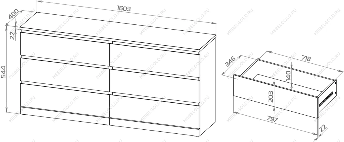 МАЛЬМ / VARMA Комод ИКЕА / IKEA 6D, 160x78x40, пигмент, белый | изображение 4