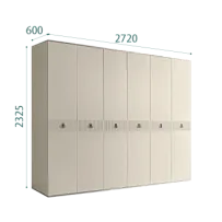 Шкаф 6-ти дверный Римини СОЛО (Ваниль/Серебро) РМШ2/6(s)