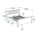 САГА кровать двойная 160х200 белая/ясень | изображение 1