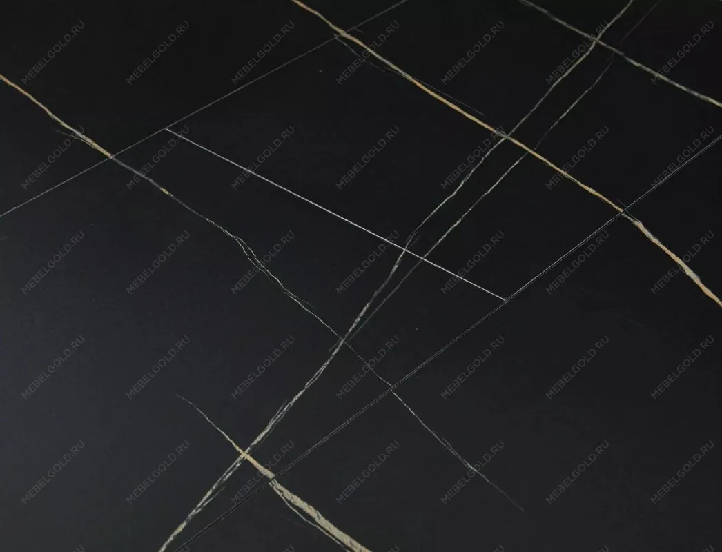 Стол обеденный Signal GASTON 100 раскладной (черный мрамор/черный мат) | изображение 2