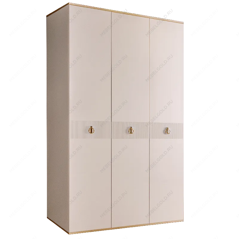 Шкаф 3-х дверный Римини СОЛО (Слоновая кость/Золото) РМШ2/3(s)