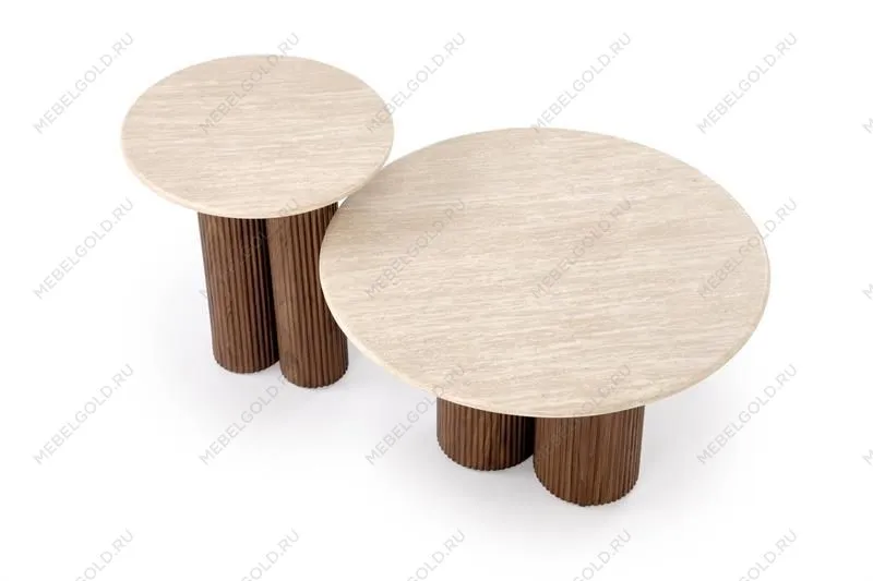 Стол журнальный Halmar DOROTEA S (травертин/орех) | изображение 6