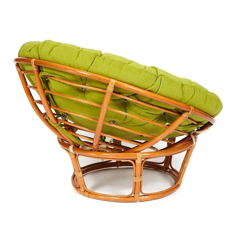 Кресло Papasan с подушкой Коньяк, флок | изображение 1