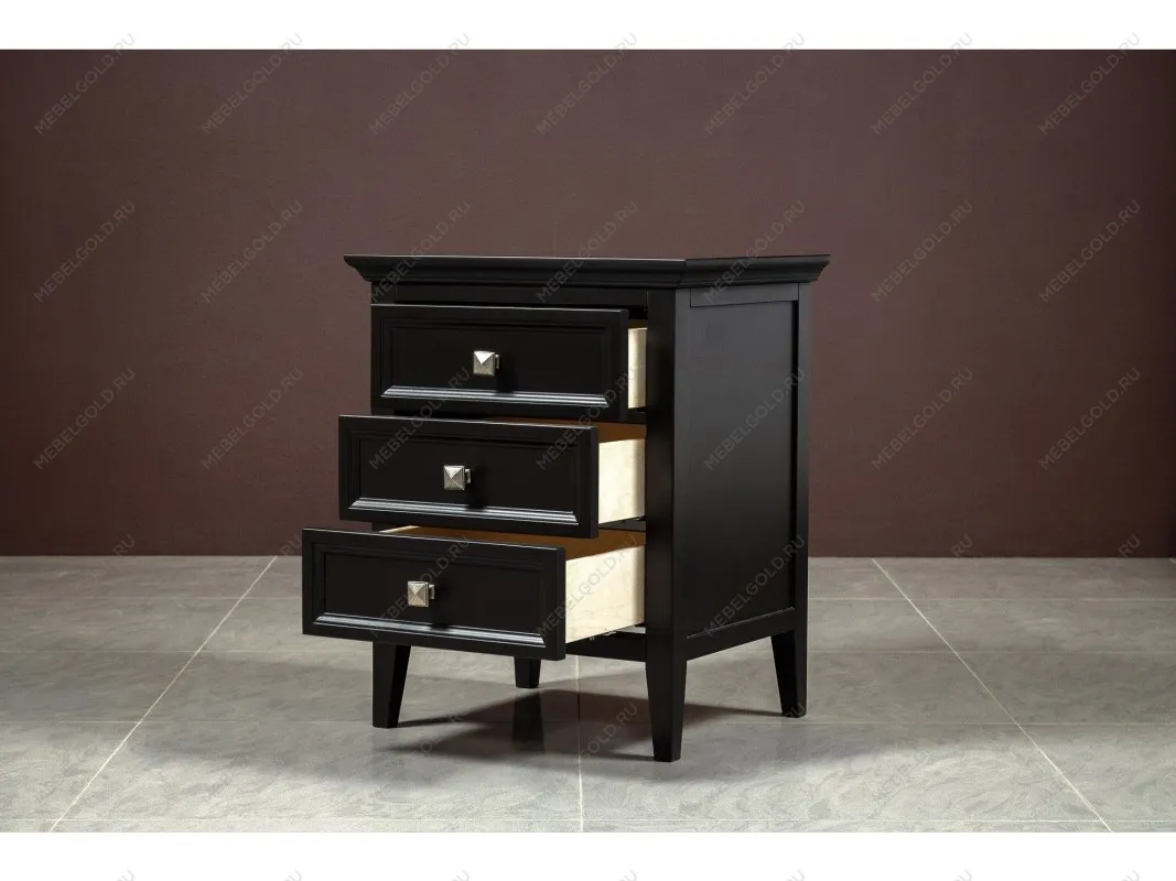 Тумба прикроватная 3 ящика Manhattan (Черный) | изображение 4