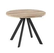 Стол круглый раздвижной TRIO-100 (Дуб велингтон/Черный) 100(135)