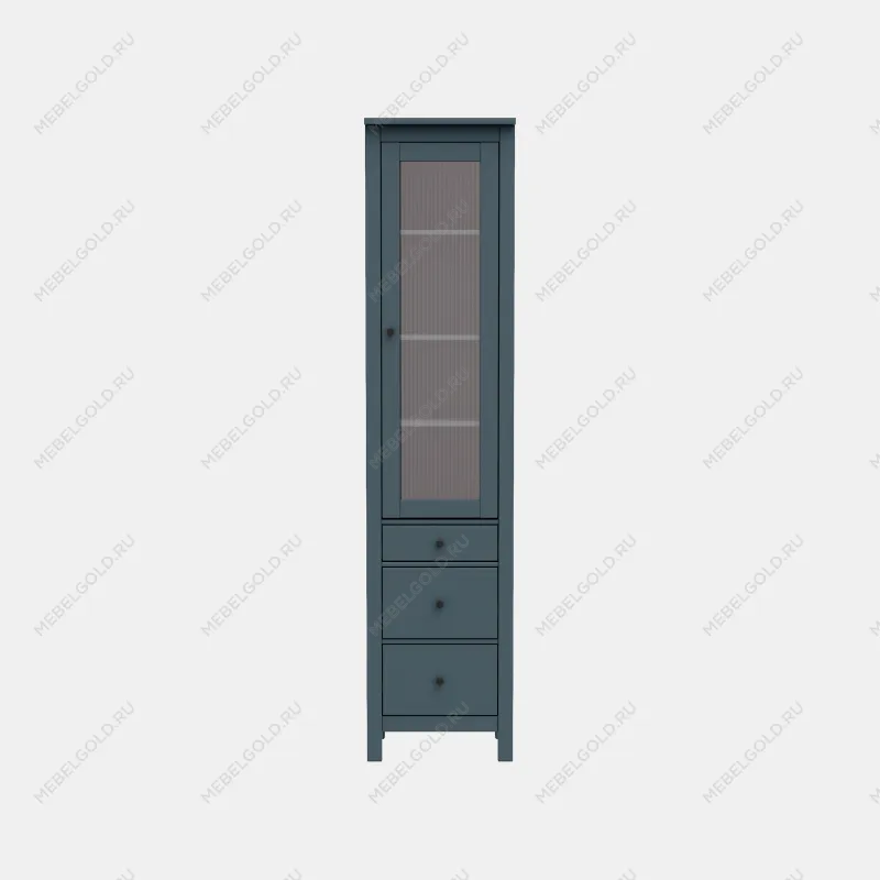 САГА шкаф с витриной 50 МОРУ темно-бирюзовый | изображение 6