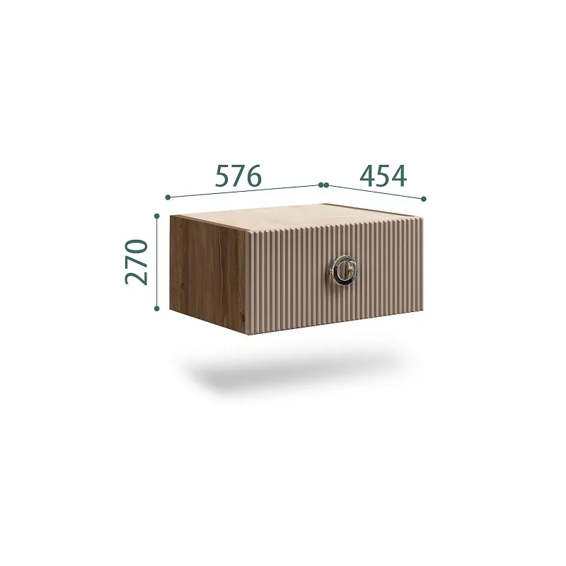 Тумба прикроватная Bogemia Woodline Fly Fi (Мокка) (Novabuk/Хром) БМТП-1