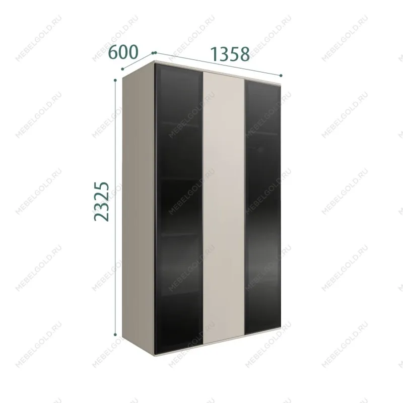 Шкаф 3-х дверный Bogemia Air (Шелк/Черный) БМШ2/3(2)