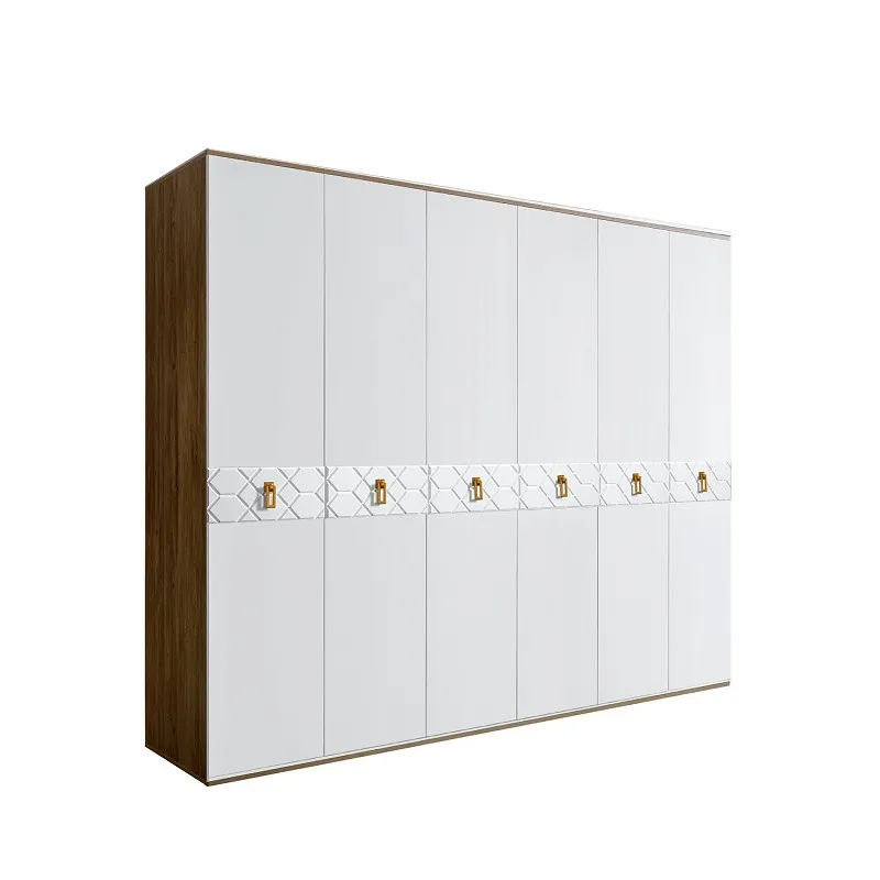Шкаф 6-ти дв. Bogemia Woodline Fa (Белый/Золото) БМШ2/6(Fa)