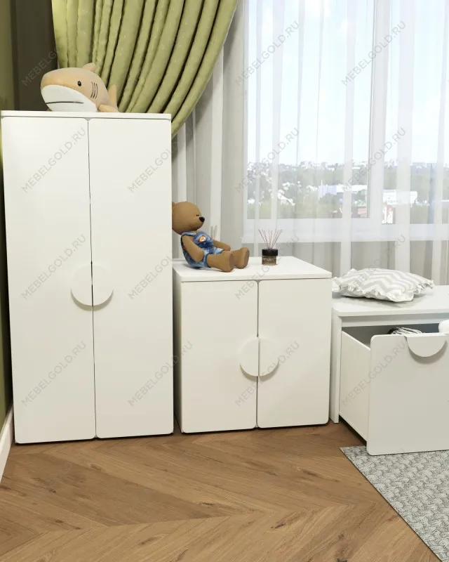 Шкаф распашной Пикси, с двумя дверьми и тремя полками 60х57х120, белый (робкий подснежник) | изображение 11