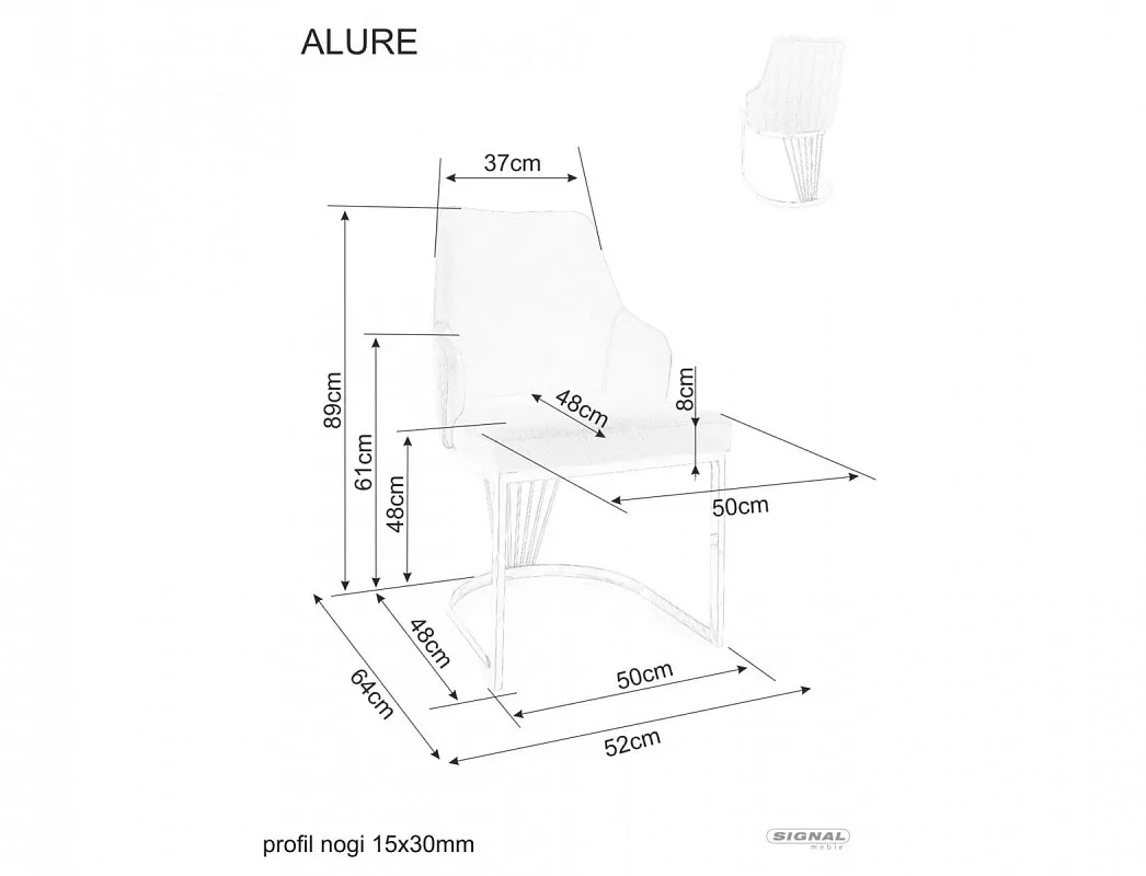 Стул кухонный Signal ALURE Velvet Bluvel 28 (бежевый/золотой) | изображение 6
