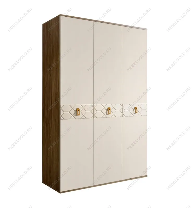 Шкаф 3-х дверный Bogemia Woodline Fa (Слоновая кость/Золото) БМШ2/3