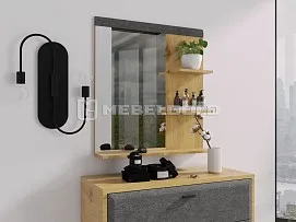 Полка настенная с зеркалом Грейс LUS 80