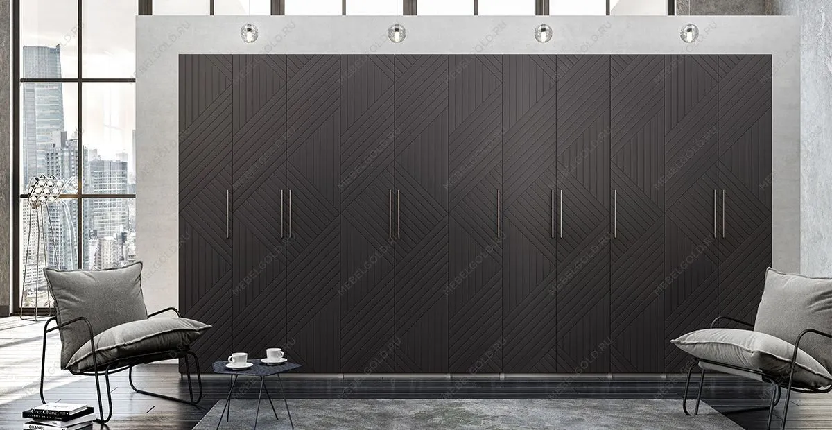 Шкаф-пенал Отис МН-039-03 П5 с фасадом МДФ (графит) | изображение 2