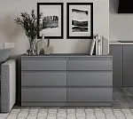 КАСТОР (KULLEN) комод ИКЕА / IKEA комод 6 ящиков серый | изображение 2