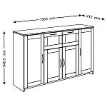 Тумба Сириус, 4 двери и 2 ящика, 156х41х95 см, белая | изображение 10