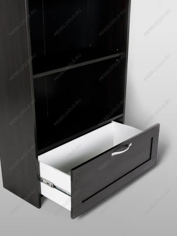 Стеллаж Сириус, 1 ящик, 78х35х190 см, черный, дуб венге | изображение 3