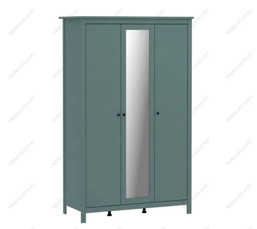 САГА шкаф 3 двери с зеркалом темно-бирюзовый | изображение 3