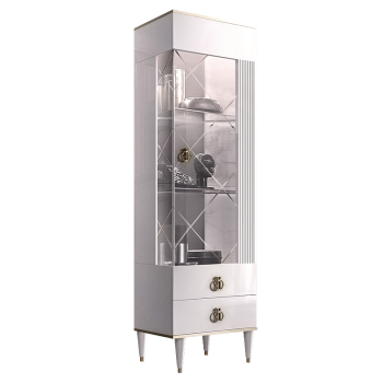 Витрина 1-ств. Римини СОЛО (Белый/Серебро) (Правая) РМВ1-1С(s)