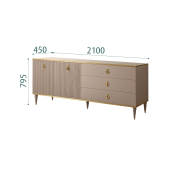 Комод для гостиной 2.1м Римини СОЛО (Мокка/Золото) РМКМ-5(s)