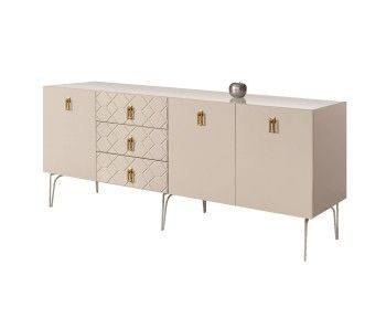 Комод 2.1м Bogemia Farfalle (Ваниль) (Lakobel/Золото) БМКМ-5(Fa)