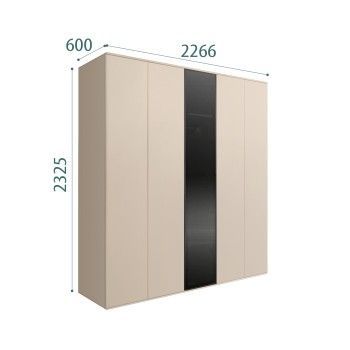 Шкаф 5-ти дв. Bogemia Air (Ваниль/Черный) БМШ2/5(1)
