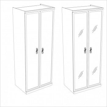 Натали секция 2-ств без зеркал белый глянец