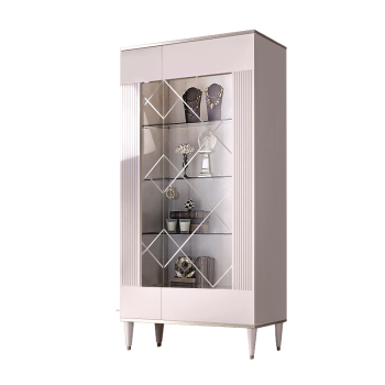 Витрина 2-ств. Римини СОЛО (Белый/Серебро) (Правая) РМВ2-2С(s)